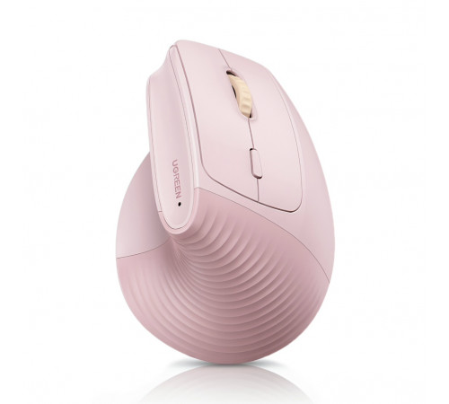 Мышь | UGREEN M571 Ergonomic | цвет: розовый | 2.4 ГГц | вертикальная, бесшумная